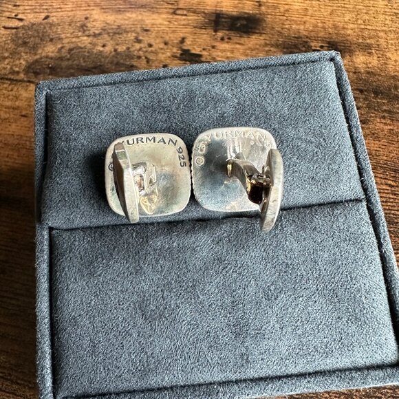 David Yurman Royal Cord Cufflinks w/ Black Diamonds - Picture 15 of 15